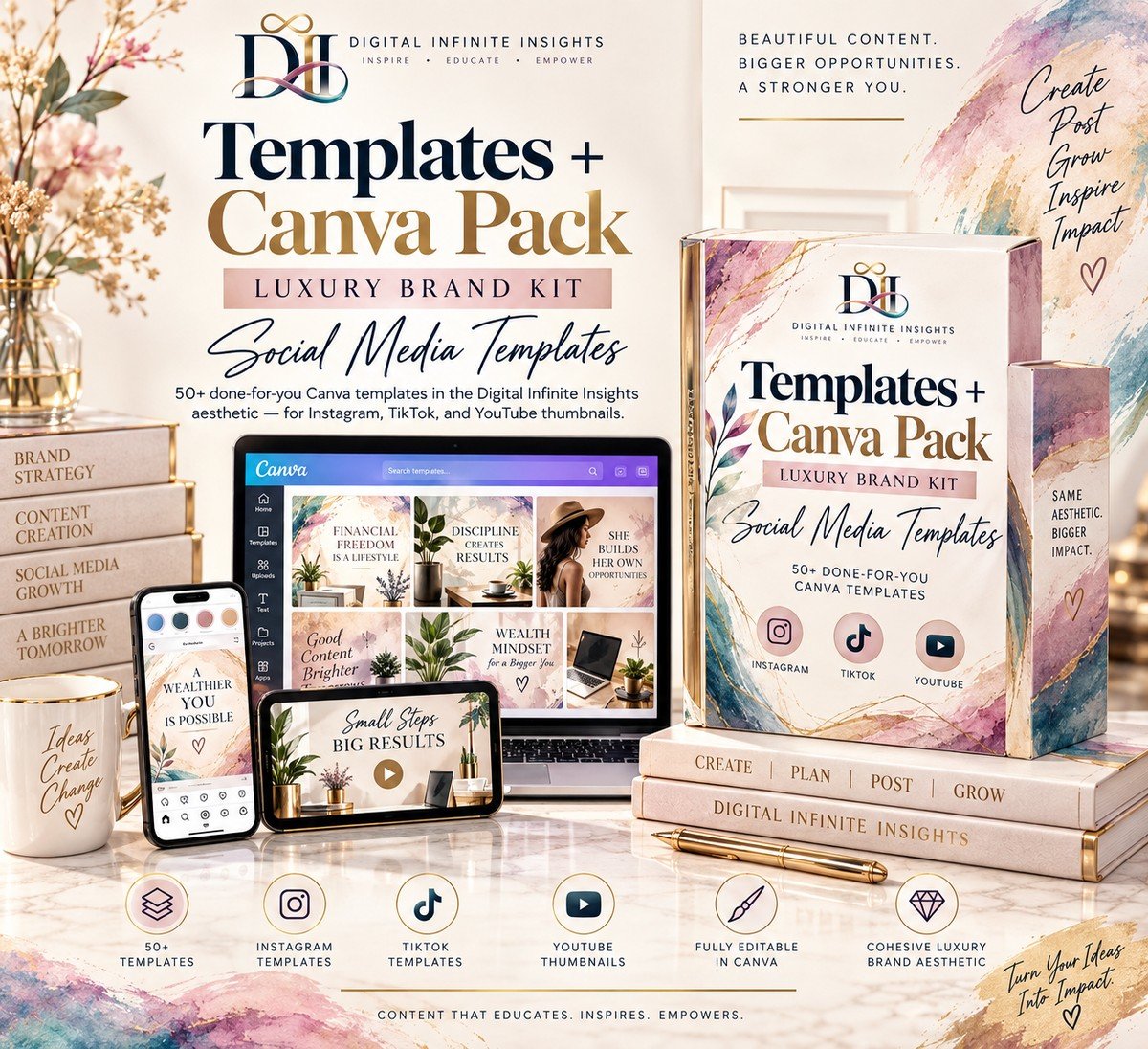 Luxury Brand Kit: Social Media Templates + Canva Pack